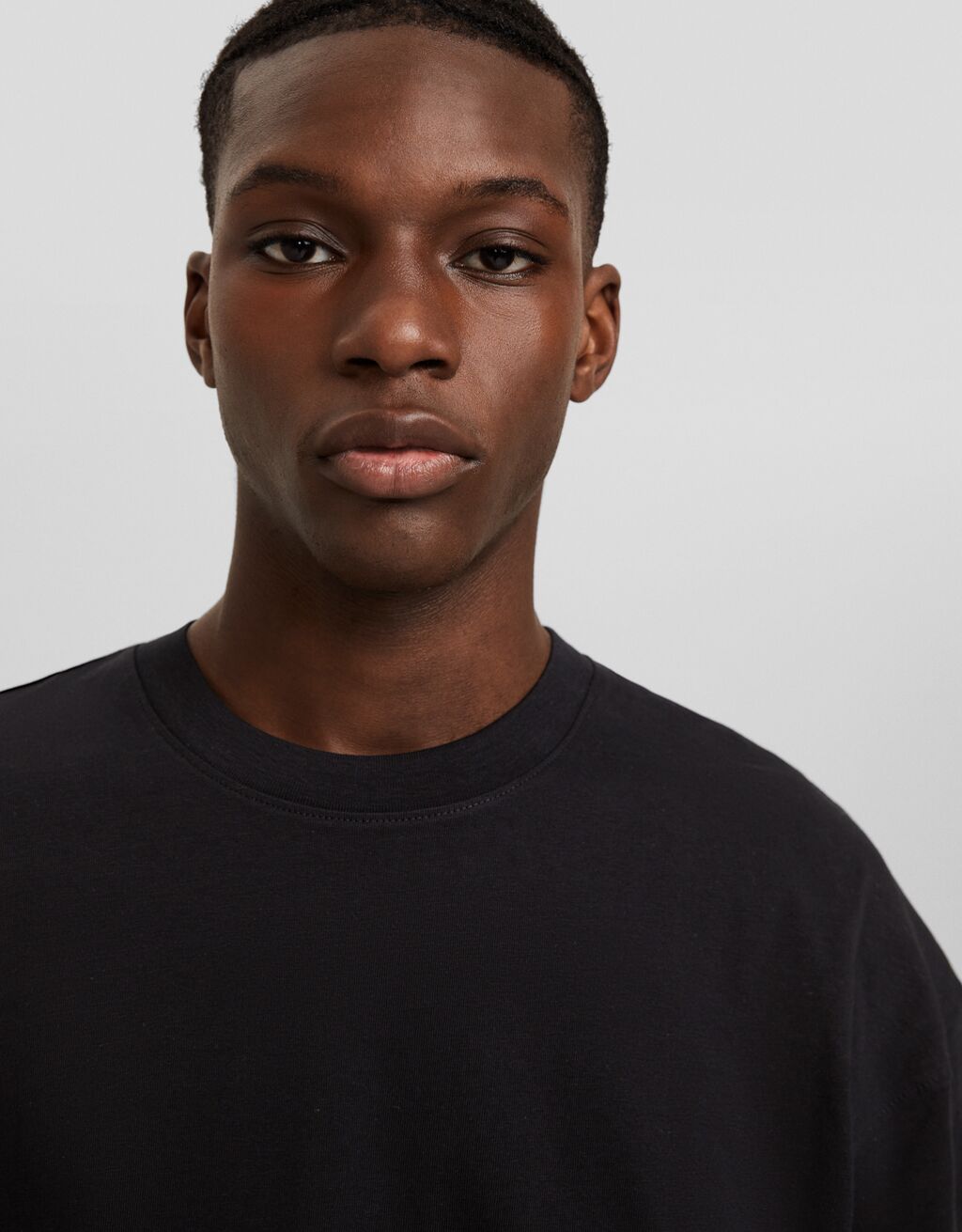 Oversized short sleeve T-shirt-Black-2