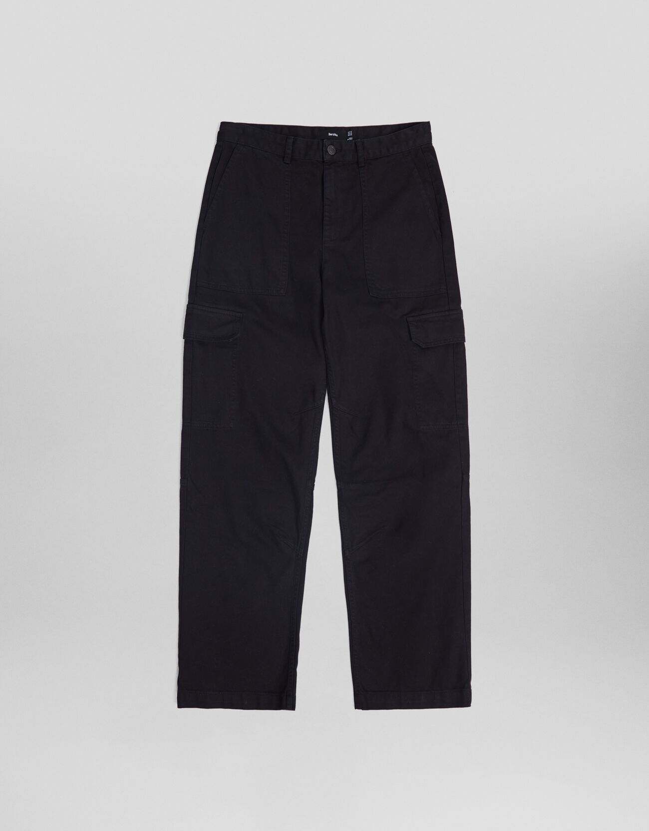 Bershka Pantalón Cargo Algodón Hombre 46 Negro