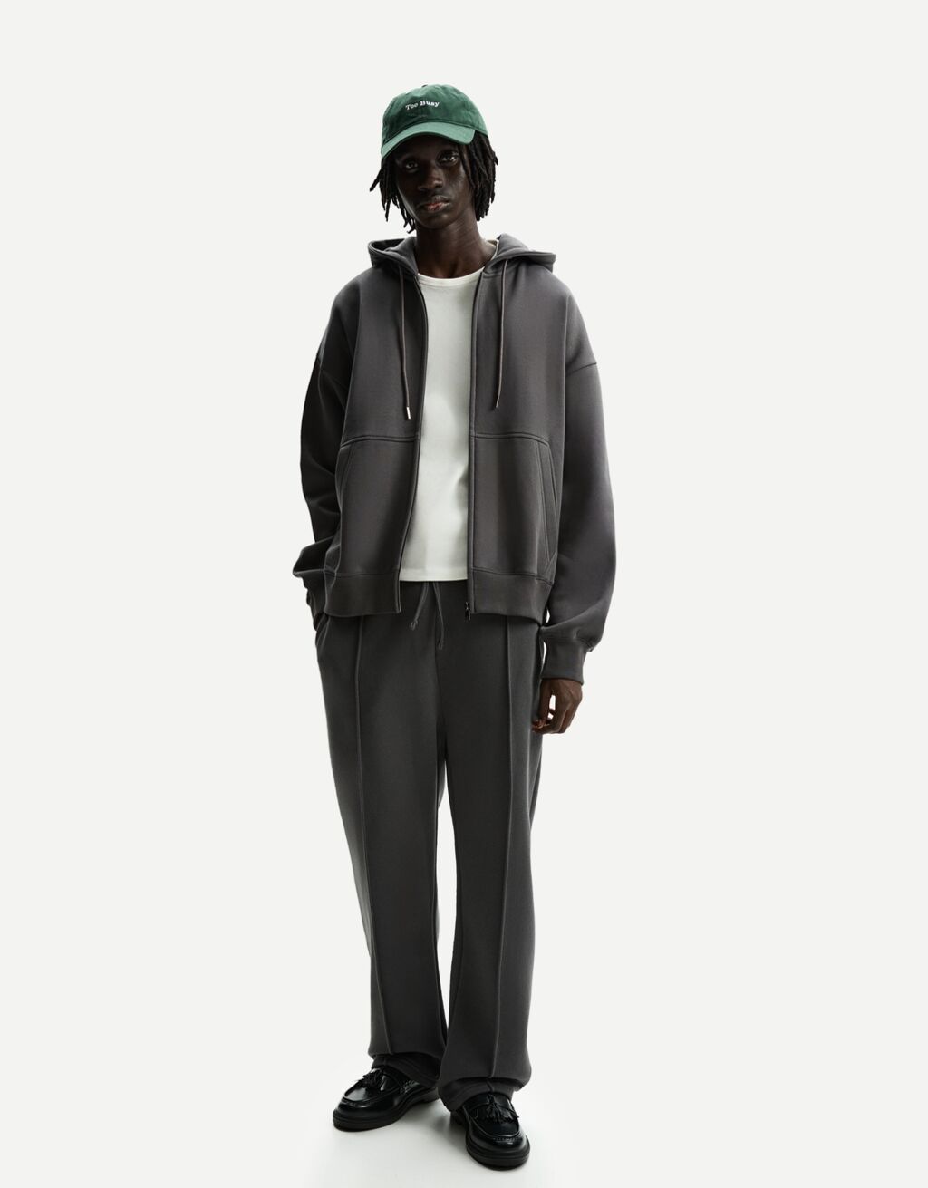 Wide leg plush trousers-Grey-0
