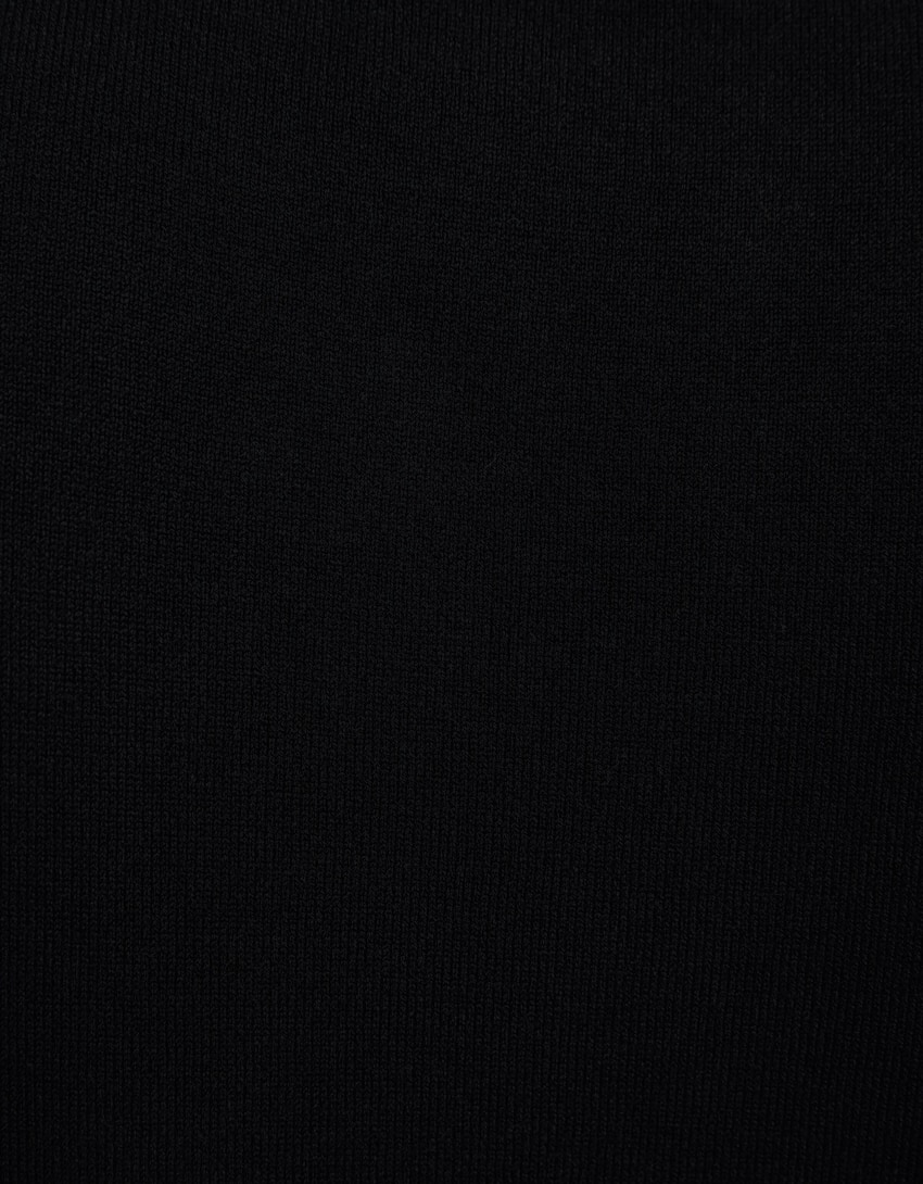 Pull col roulé fin-Noir-5