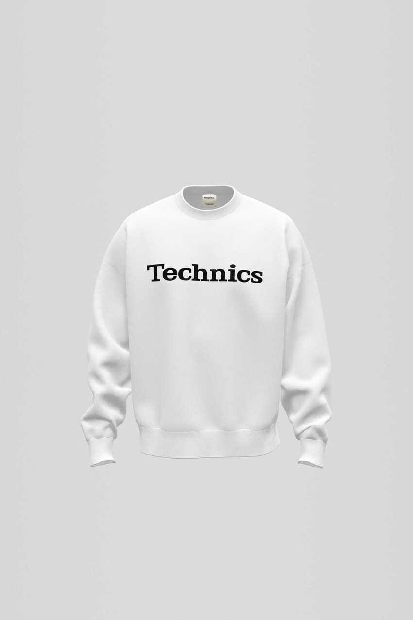 Technics plush sweatshirt-White-0