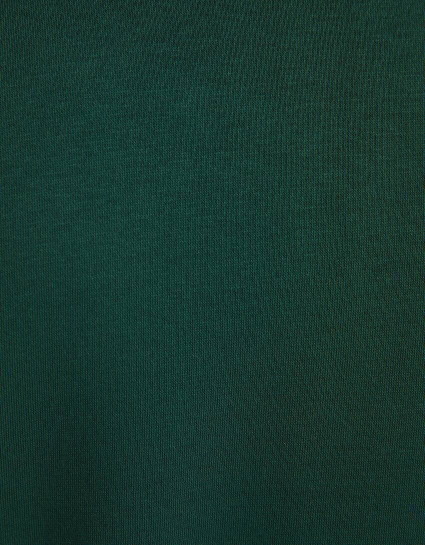 High neck oversize sweatshirt-Green-5