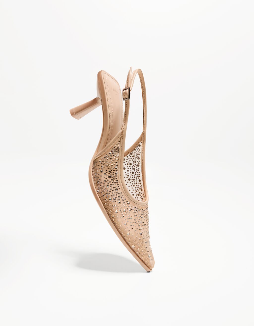 Escarpins talon kitten heel brillants-Sable-4