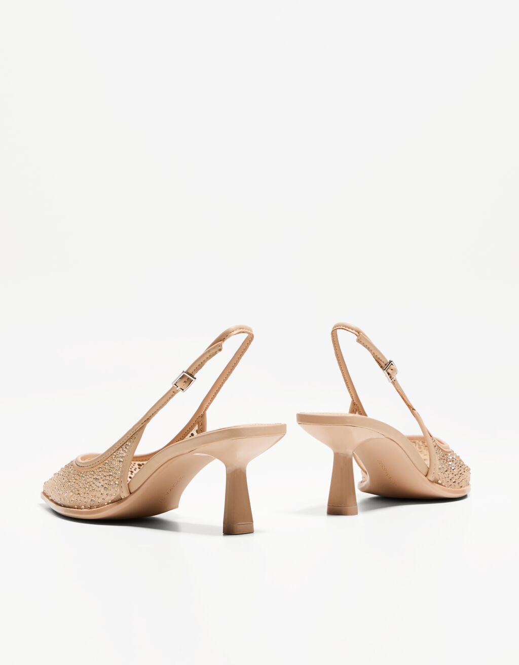 Kitten heel shoes with rhinestones-SAND-3