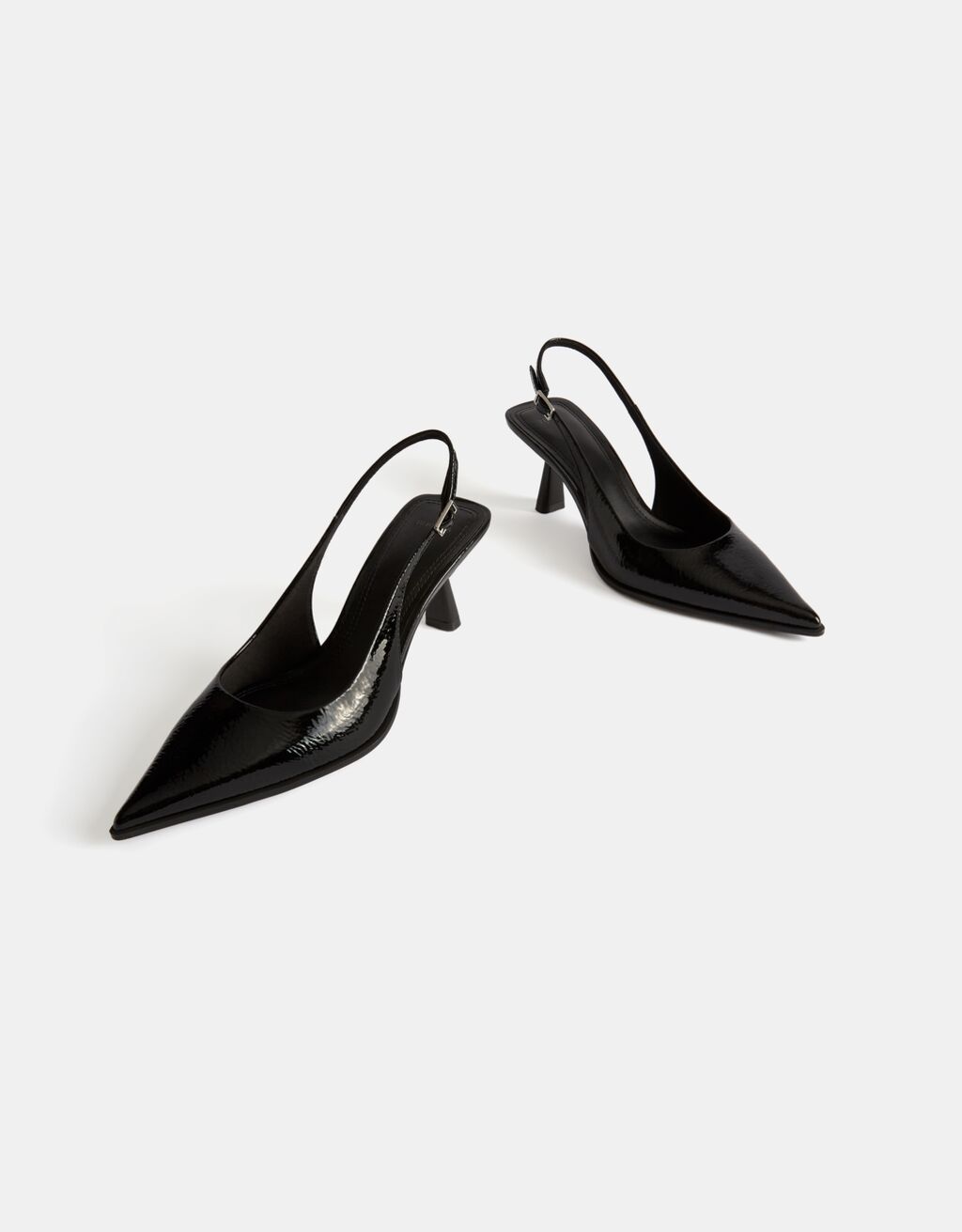 Scarpe con tacco kitten slingback-Nero-4