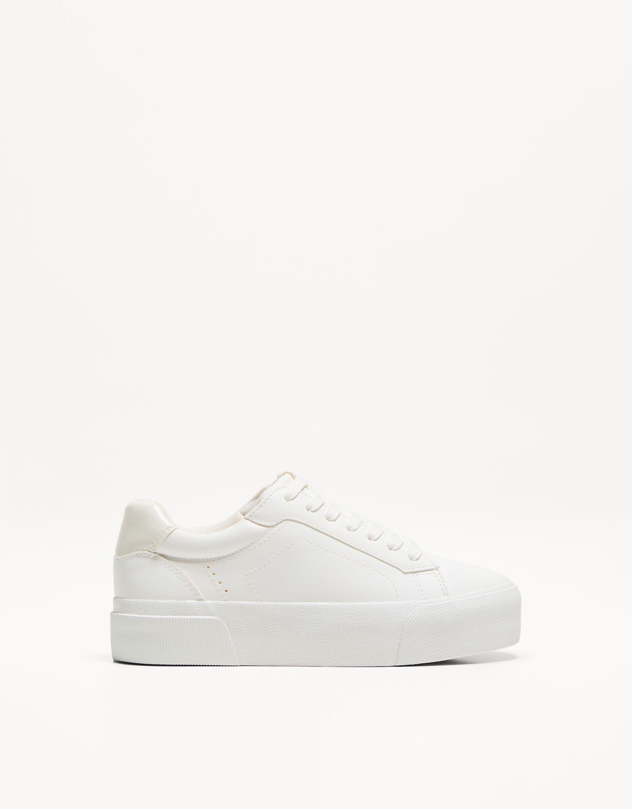 Bershka Sneaker Mit Fersenkappen-Detail Und Animalprint Damen 42 Weiss