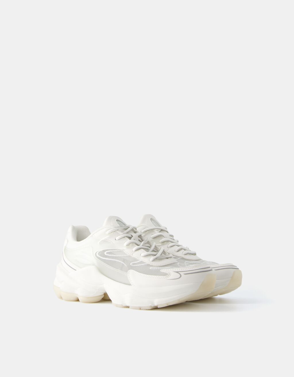 Contrast trainers with transparent mesh-WHITE-0