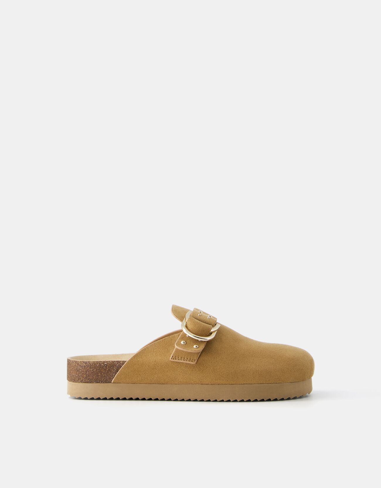 Buckled clogs with stud details