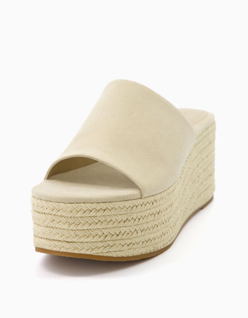 Mules plateforme jute-Écru-2