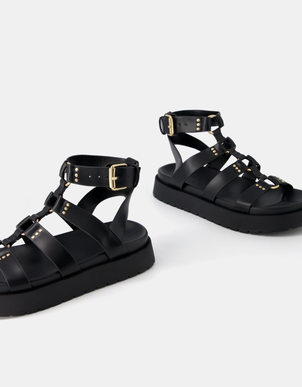 Sandales plateforme boucles-Noir-2