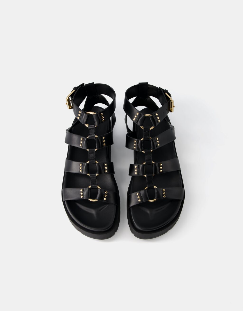 Sandales plateforme boucles-Noir-3