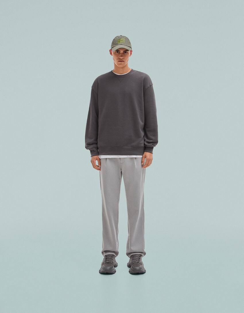 Men's contrast mesh trainers-Grey-1