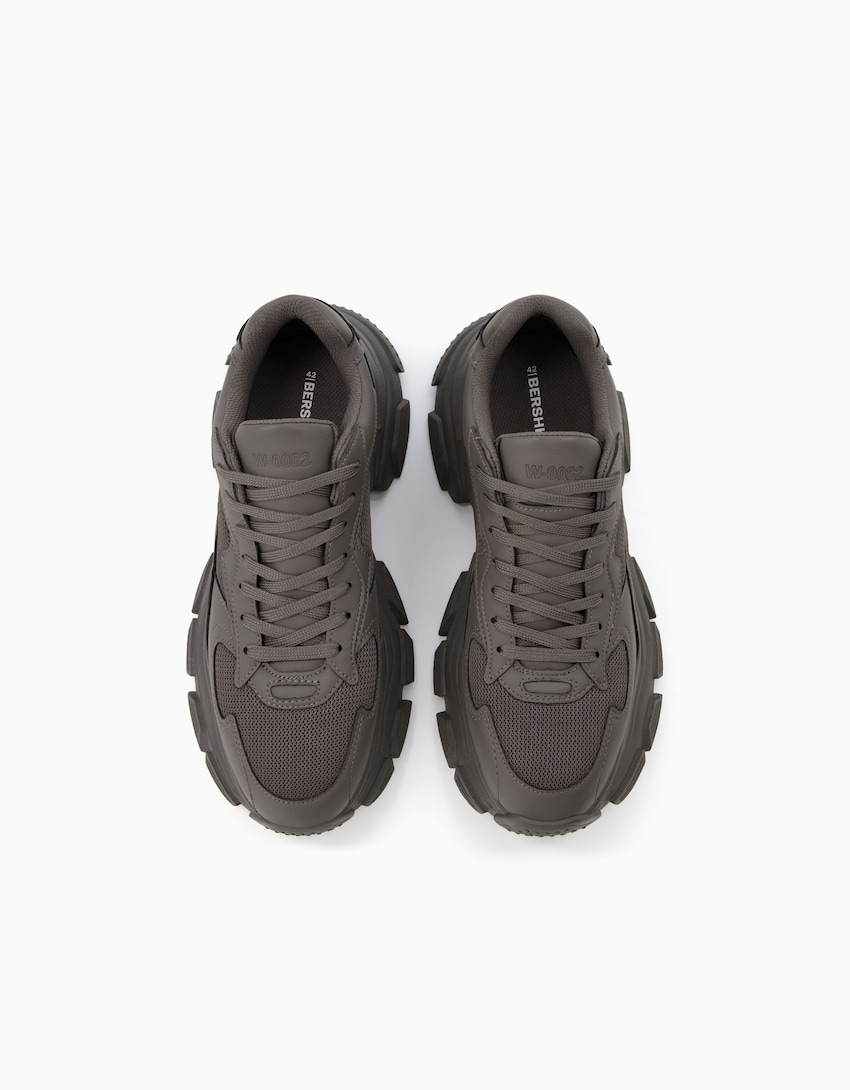 Deportivas combinadas rejilla hombre-Gris-4