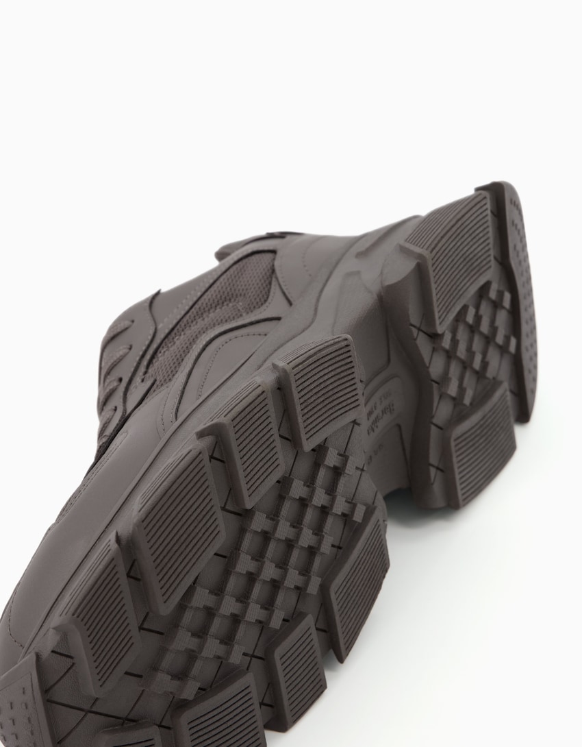 Deportivas combinadas rejilla hombre-Gris-2