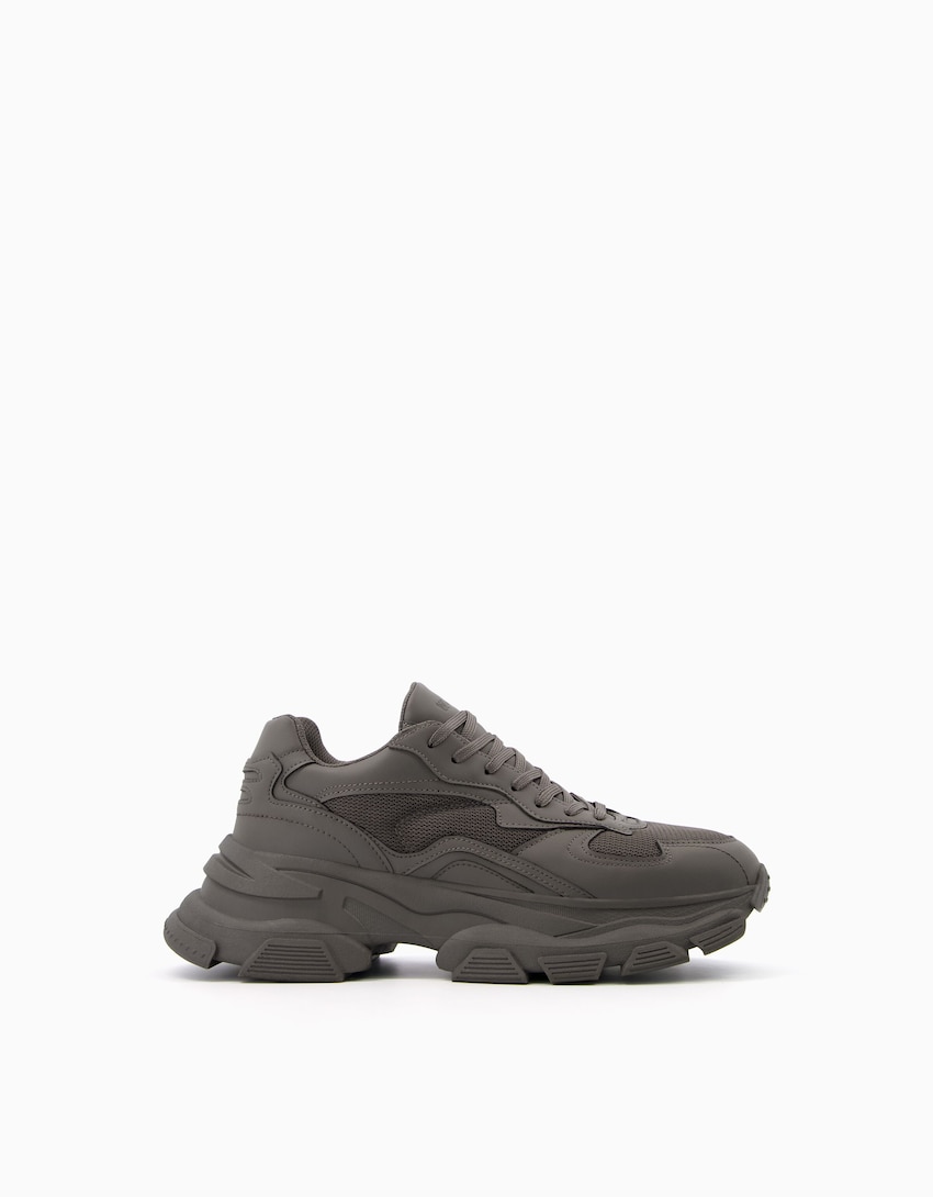 Deportivas combinadas rejilla hombre-Gris-5