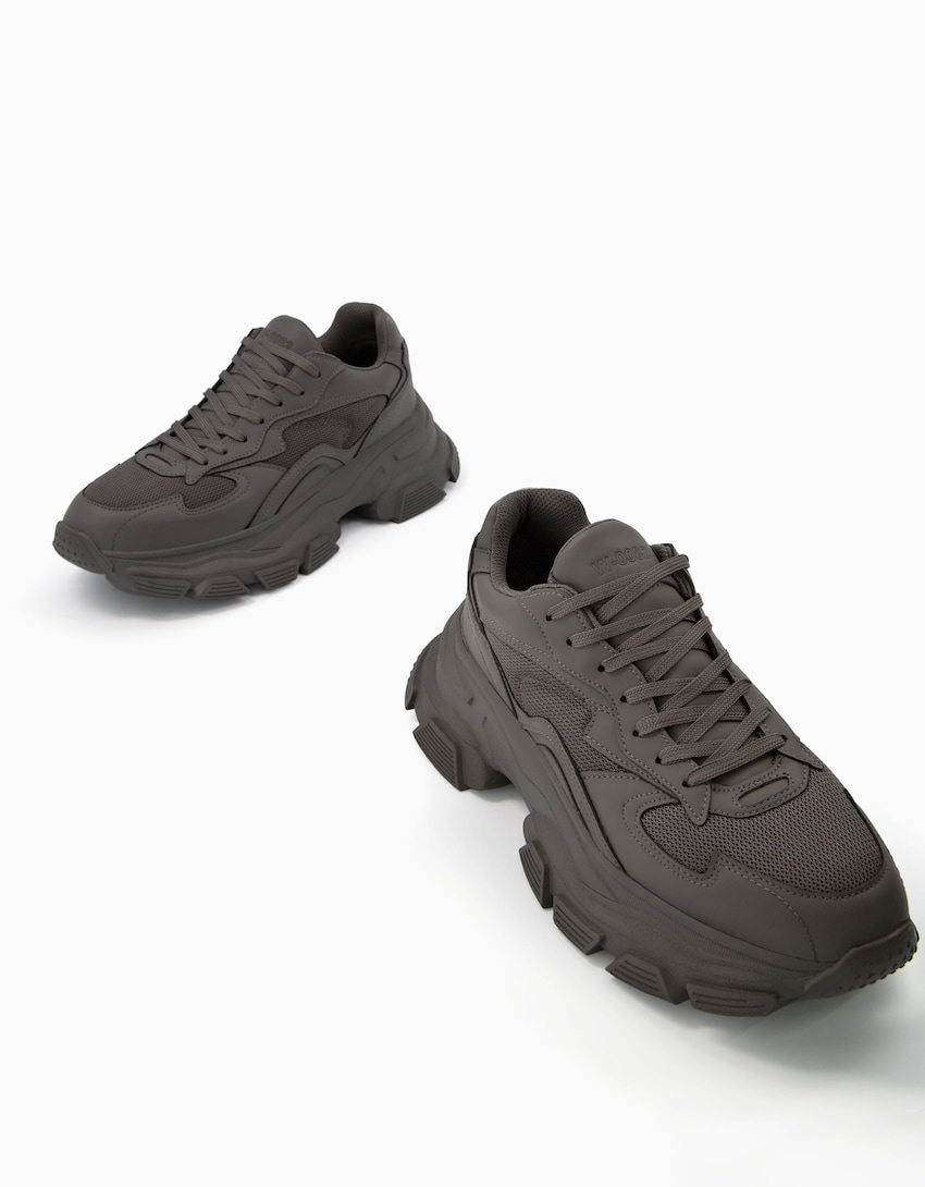 Deportivas combinadas rejilla hombre-Gris-3