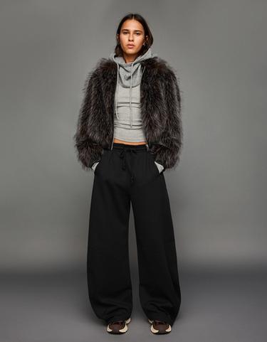Plush barrel trousers
