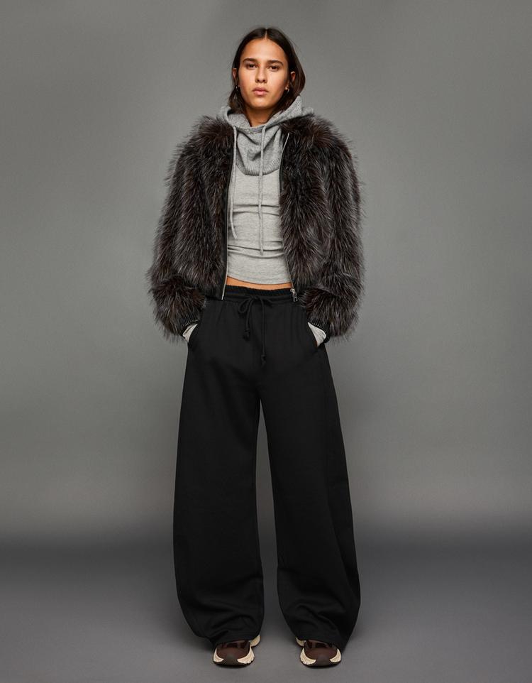 Plush barrel trousers