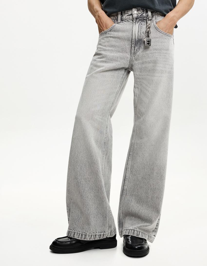Flared jeans-Grey-2