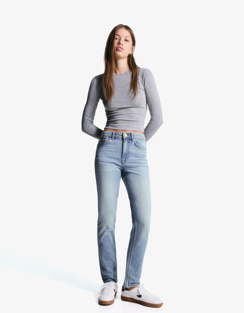 Jeans mom hi-rise confort-Azul lavado-0