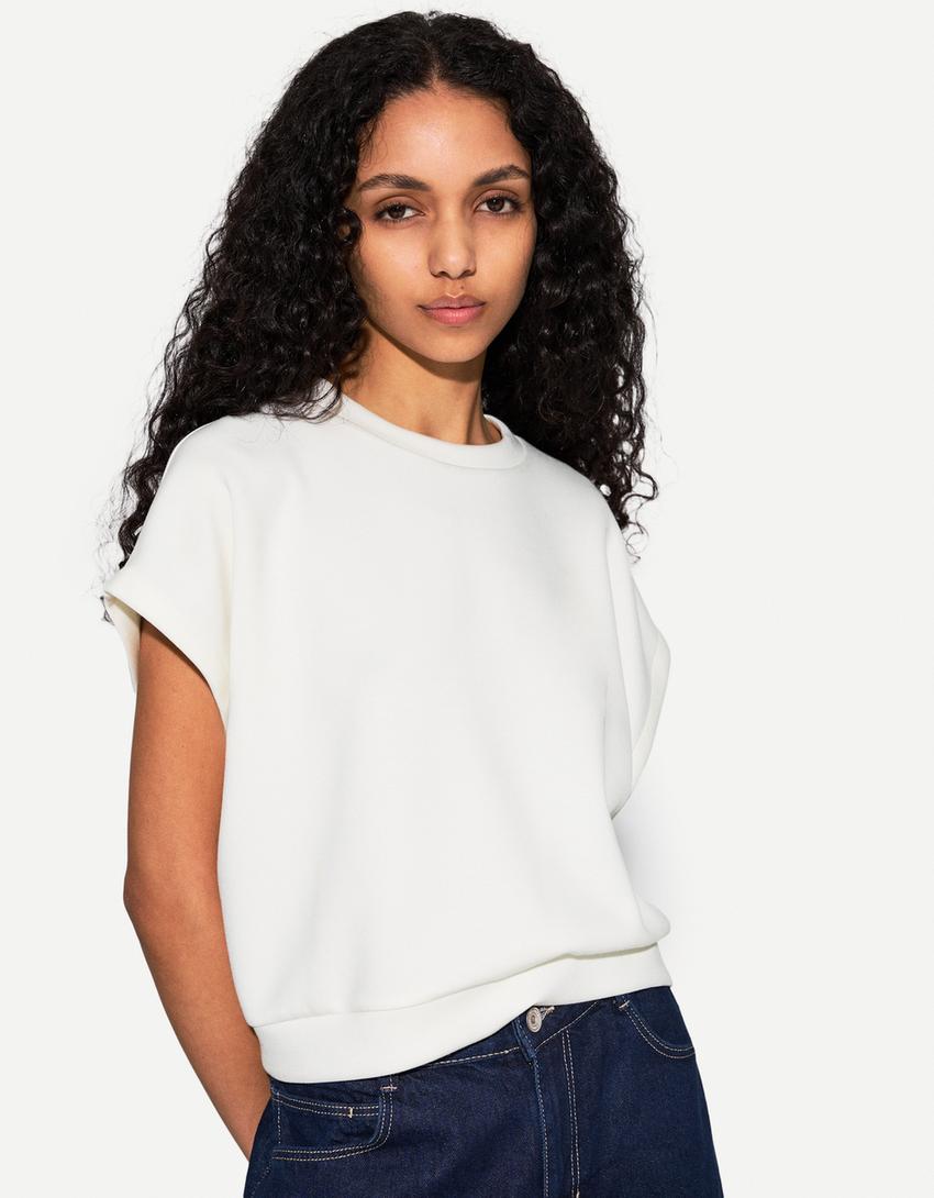 Sleeveless top-Cream-0