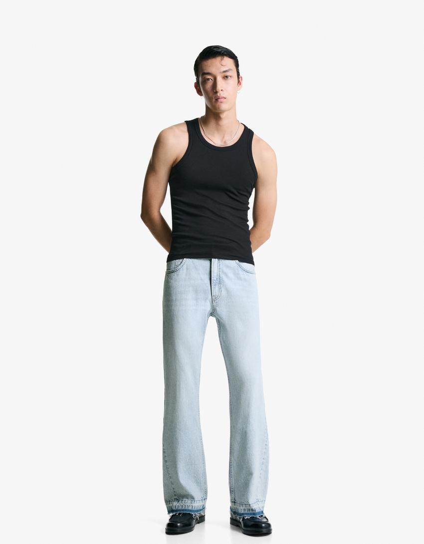 Jeans flare straight-Azul claro-1