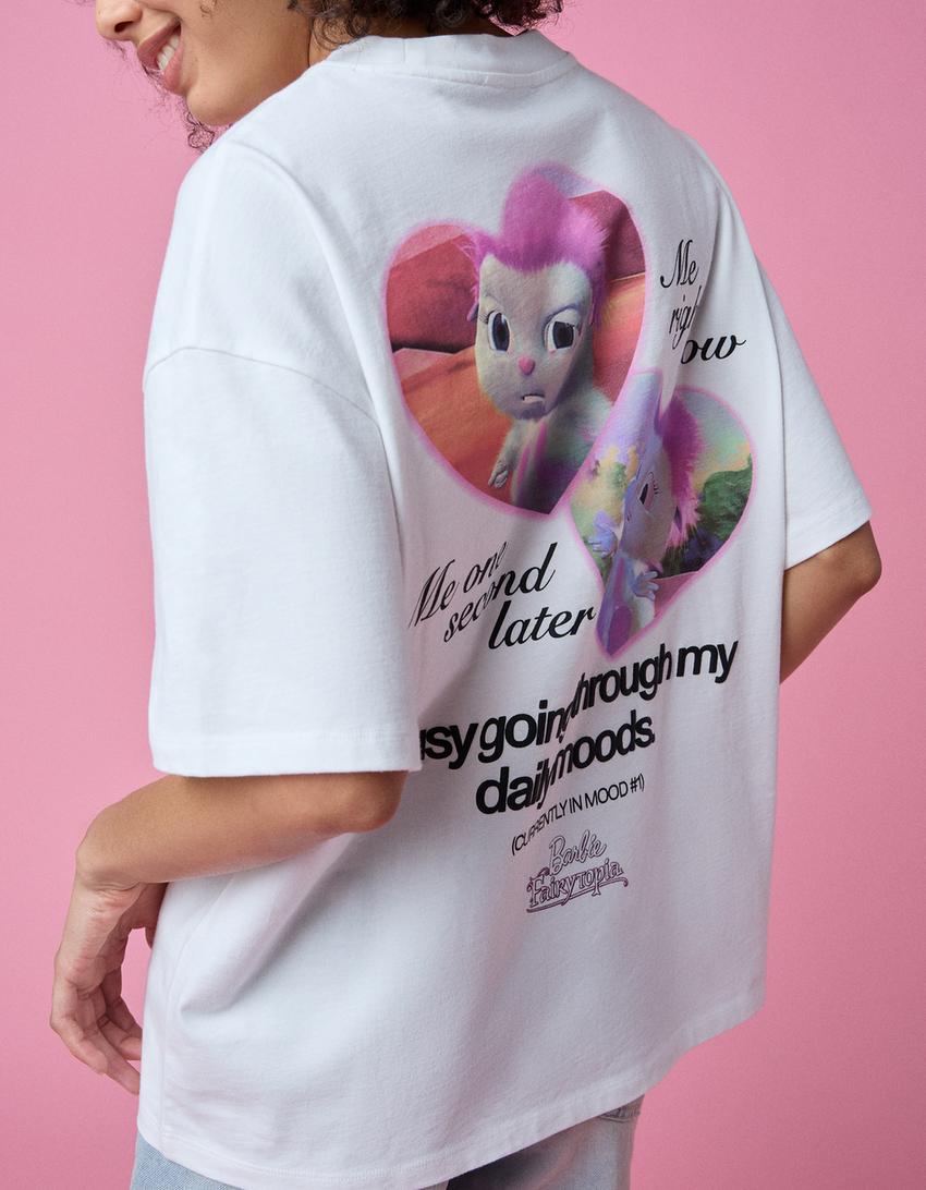 Short sleeve BARBIE print T-shirt-Off white
