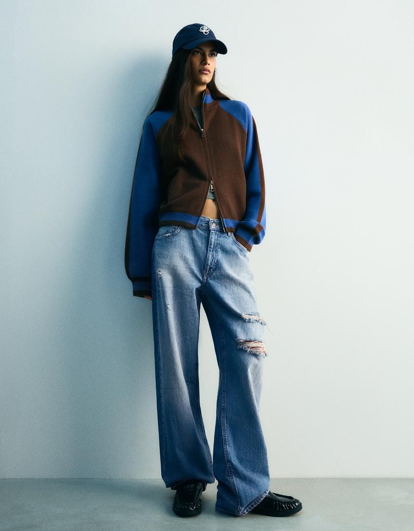 Jean straight baggy fit - Femme | Bershka