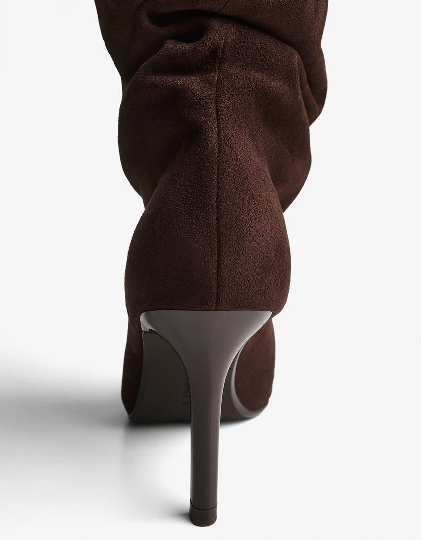 Botte talon aiguille split-Marron