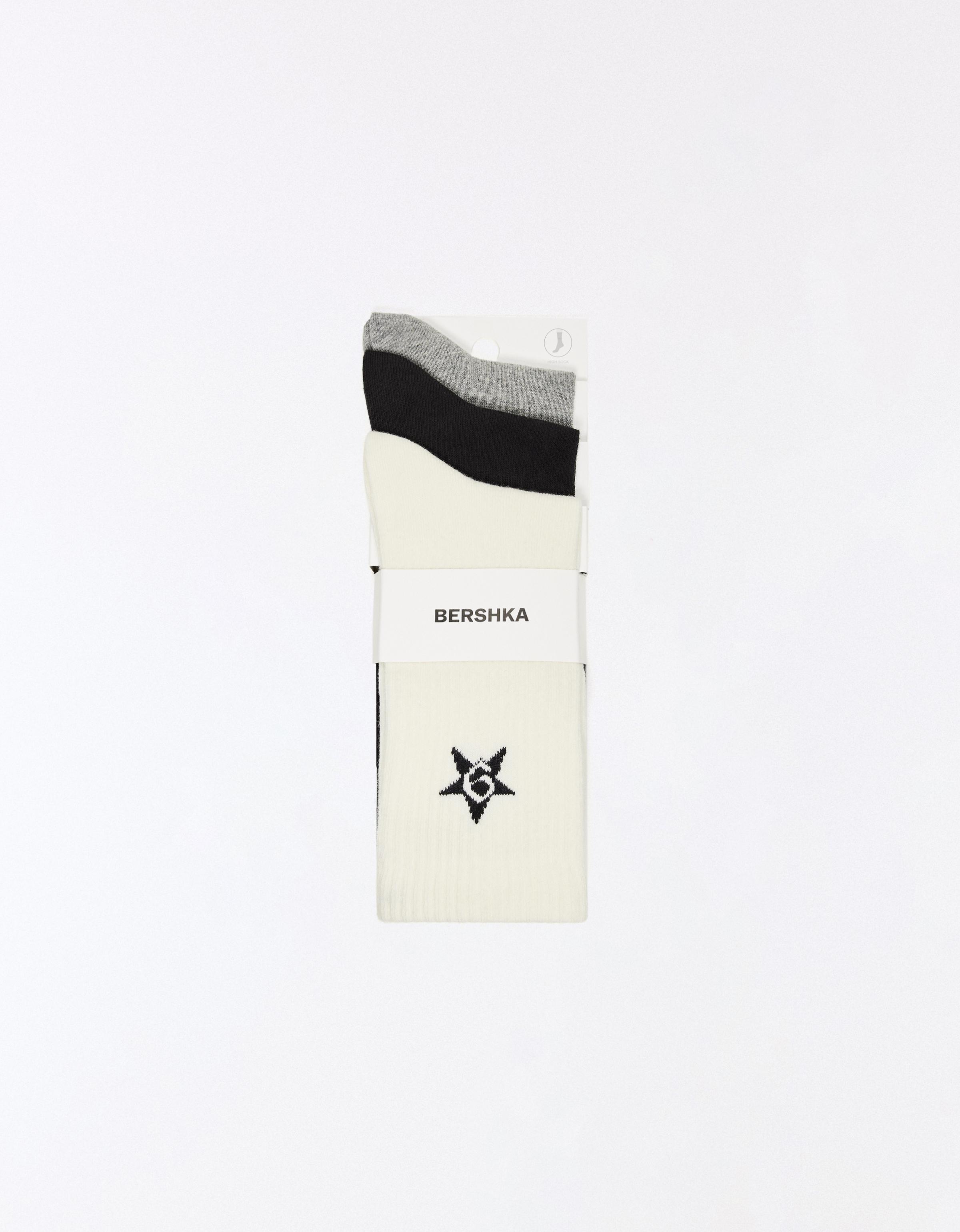 Bershka 3'lü yıldız desenli çorap paketi görsel 4