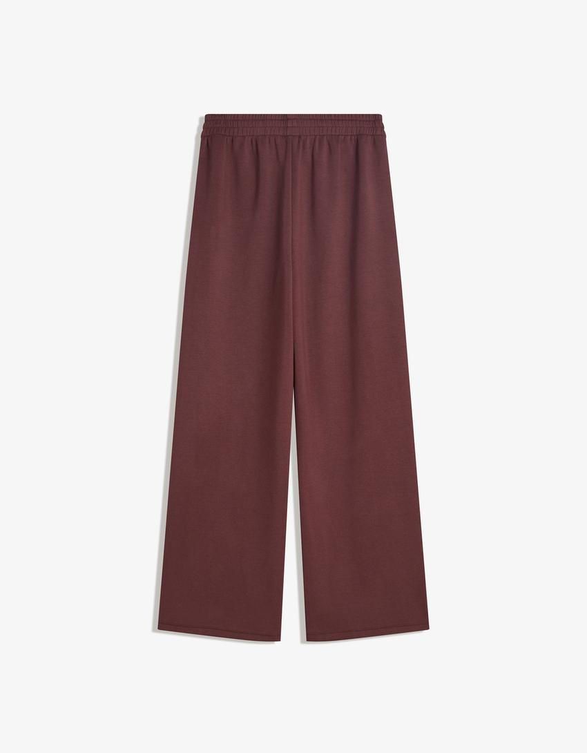 Pantalon wide leg soft-Bordeaux-1