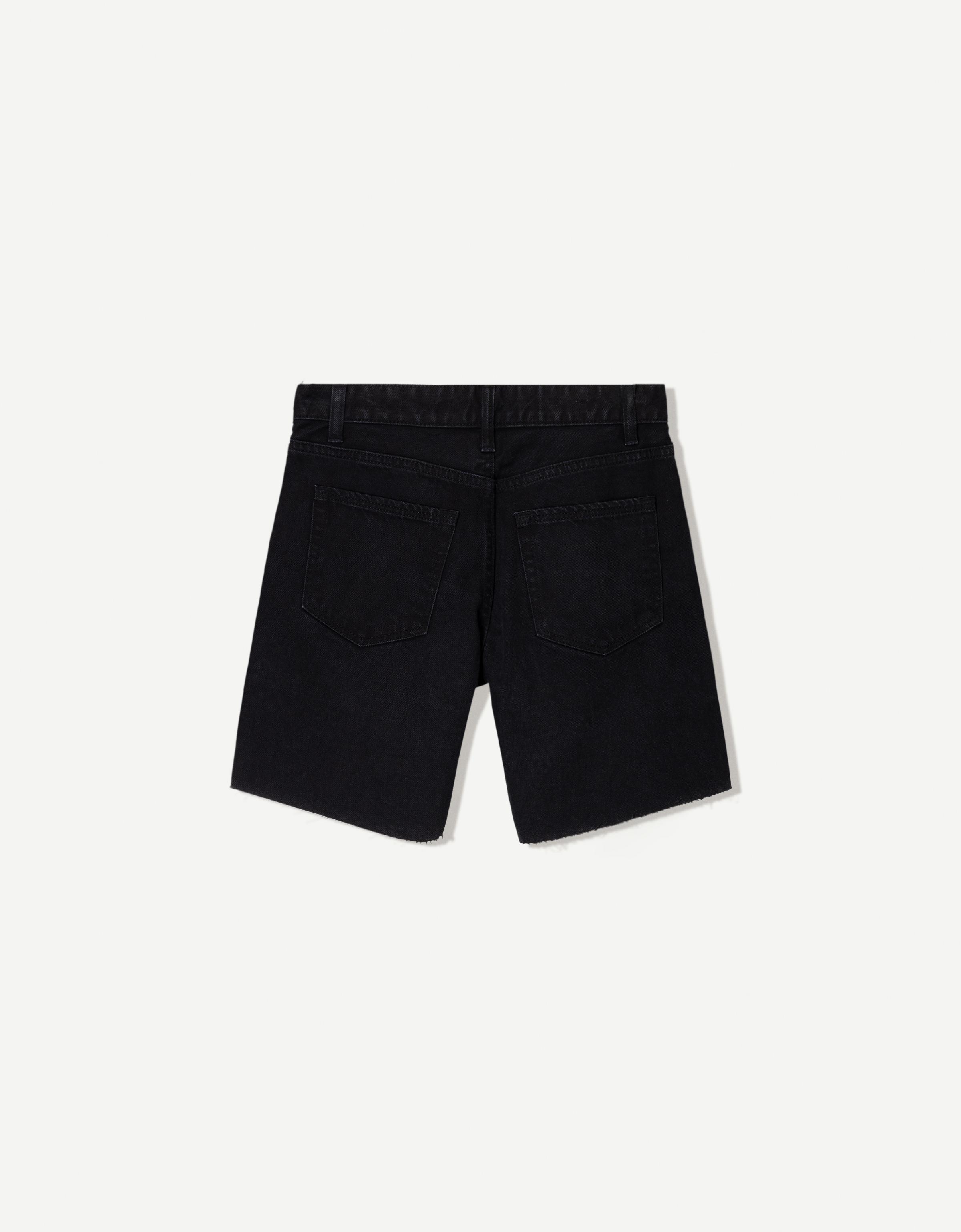 [COSYHARU公式] Black Washed Denim Bermuda Shorts Pants Wide Bermuda Denim - COSYHARU | 60% - Asian Fashion Online Store