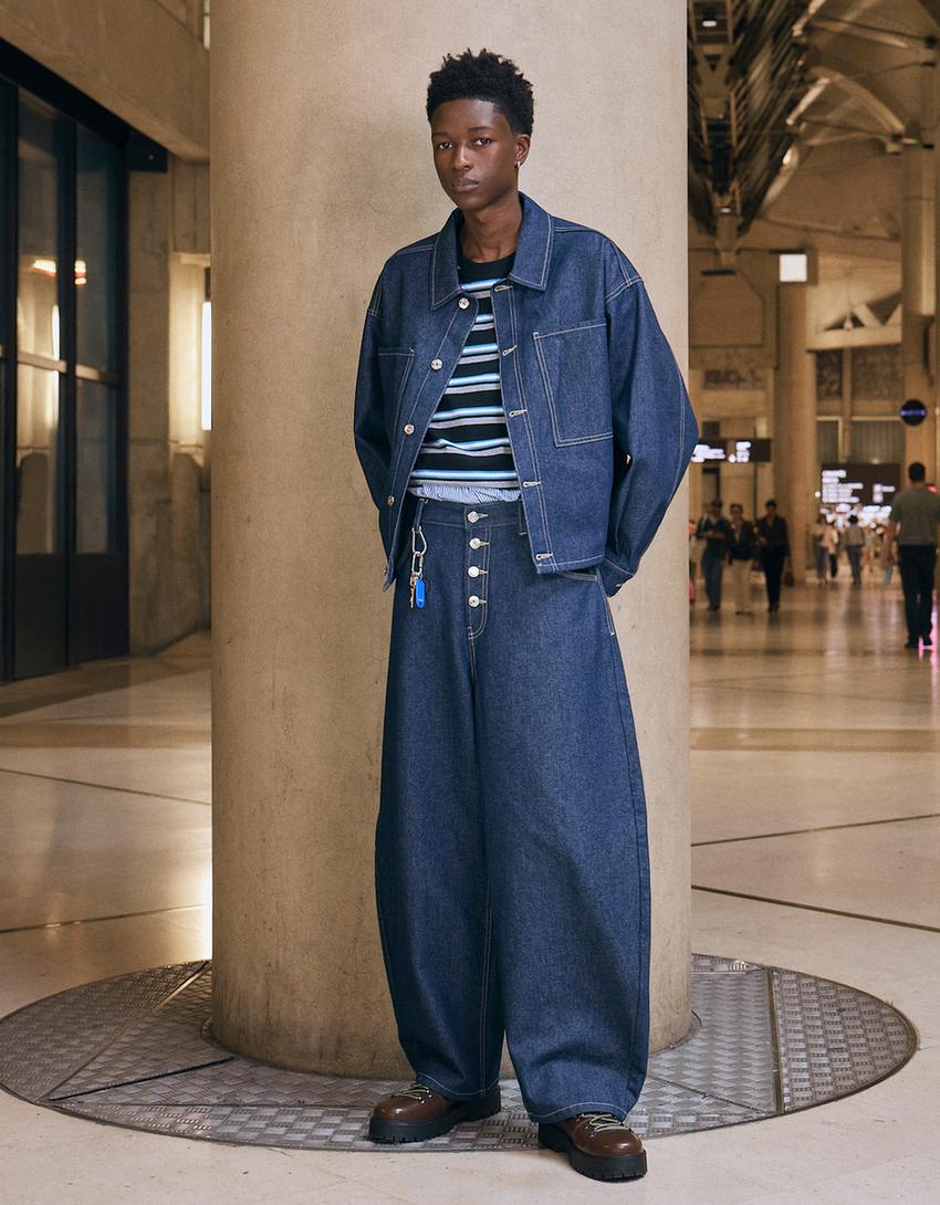 Camicia denim Uomo Bershka - Main Image