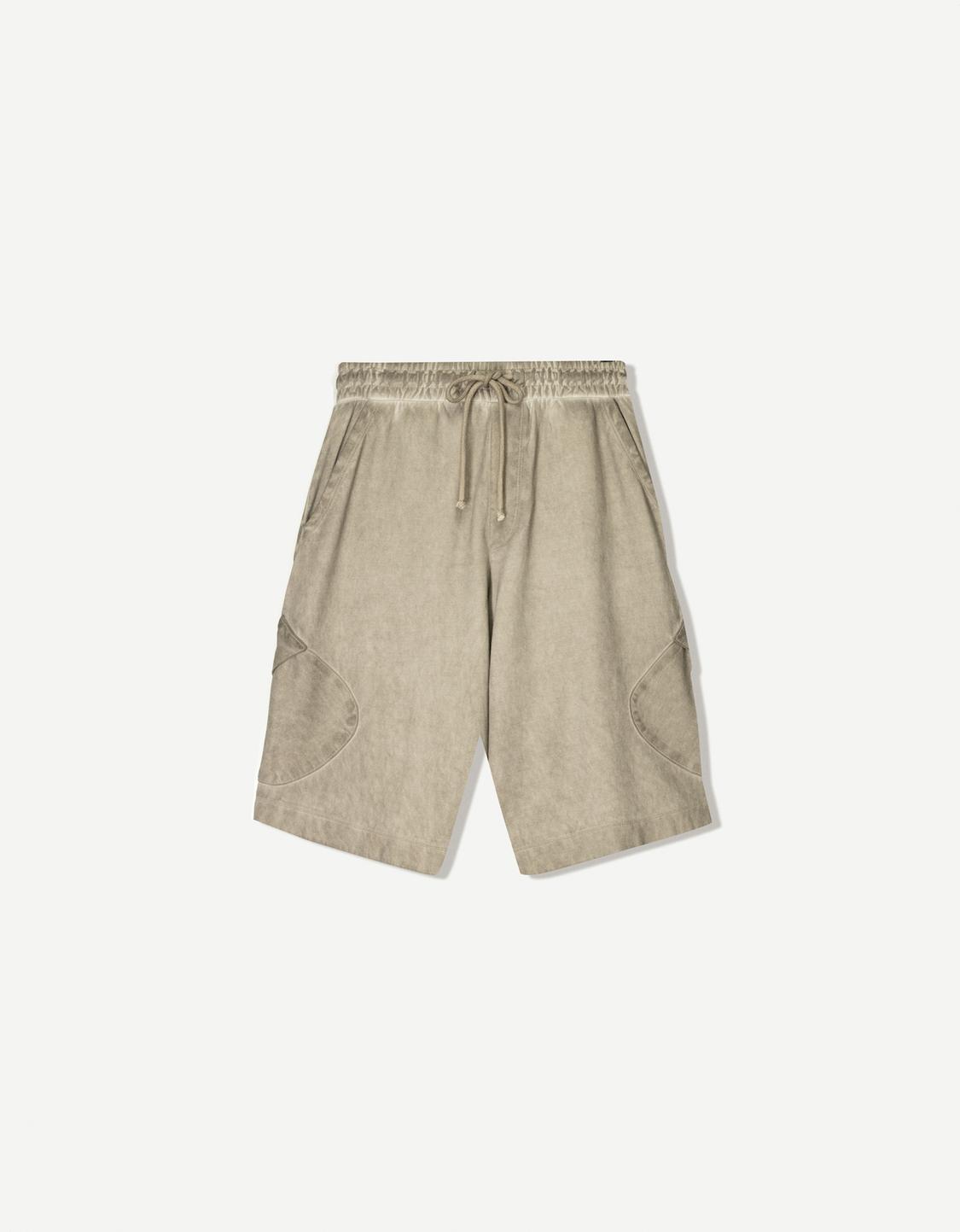 Faded-effect cargo Bermuda shorts