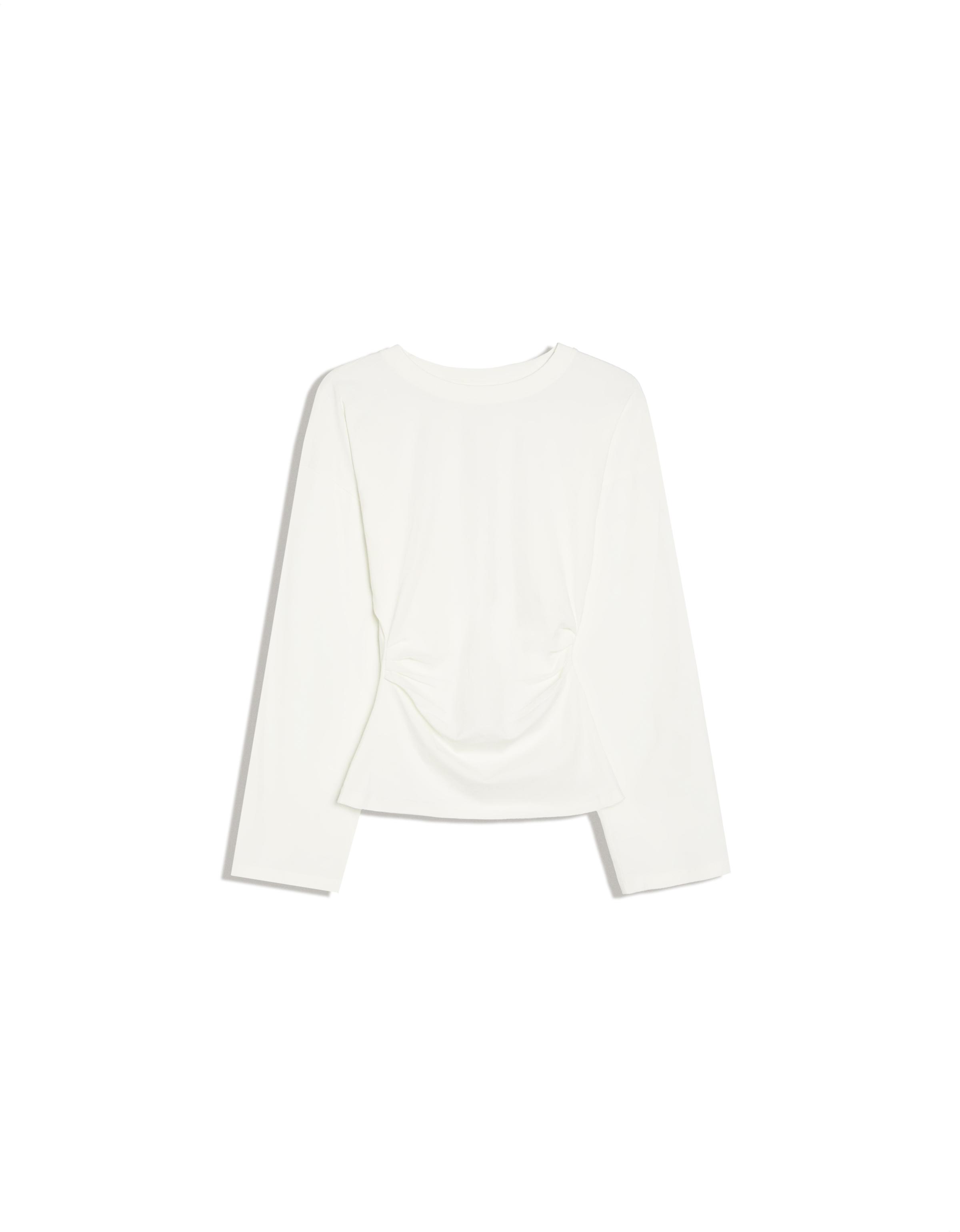 Ruched long sleeve T-shirt — Off white