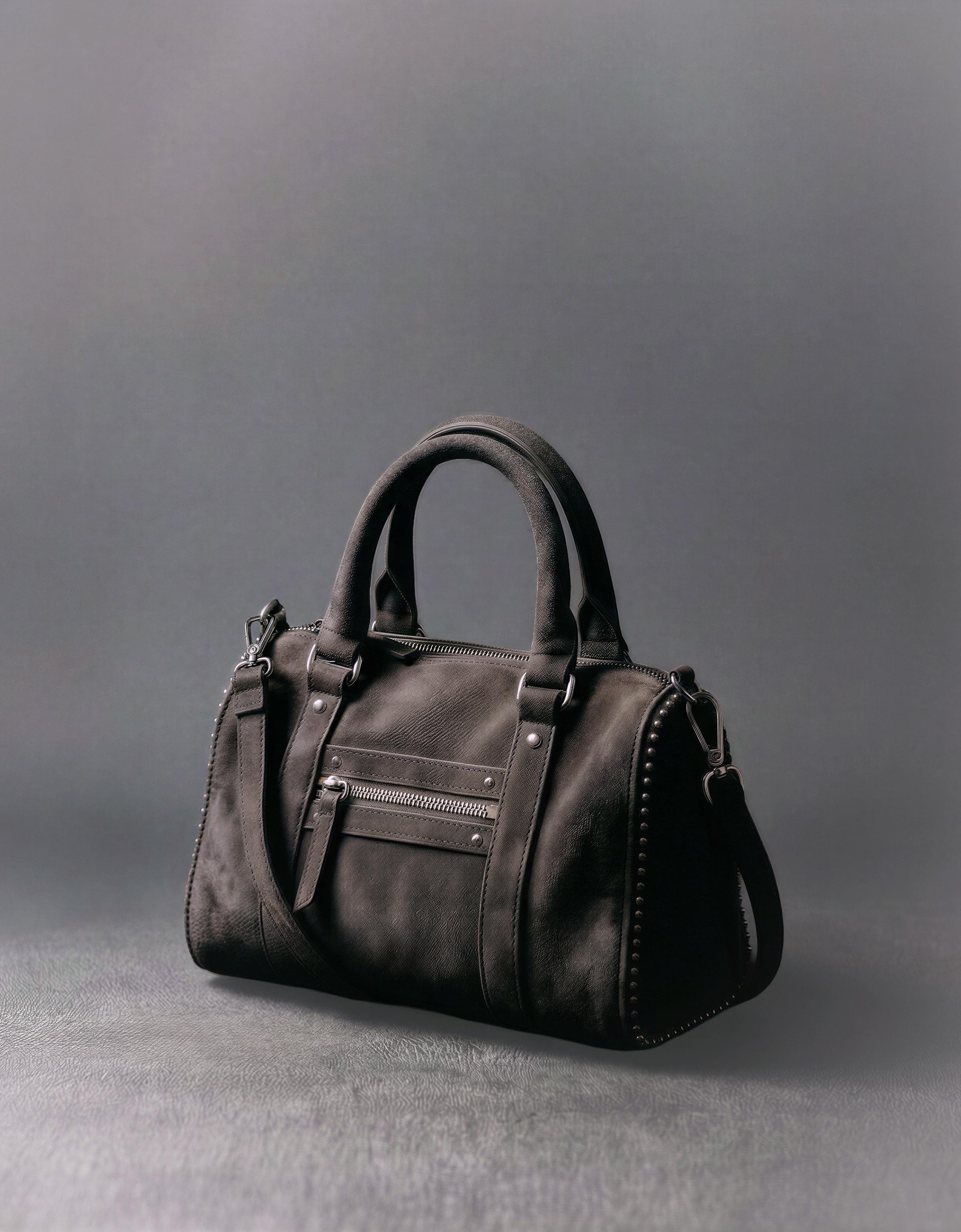 Süet görünümlü bowling çanta - Görsel 4