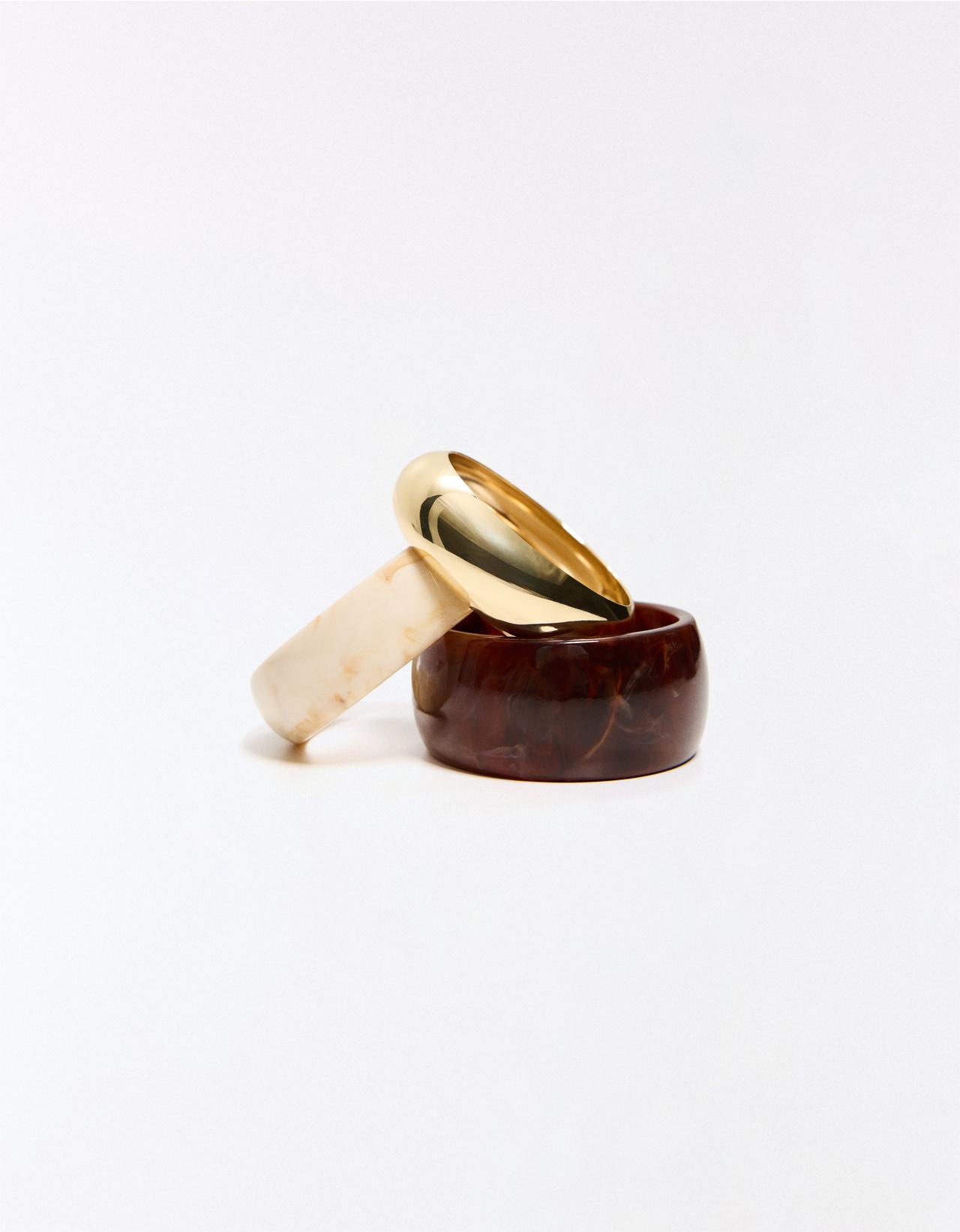 Pack of resin bracelets — Brown