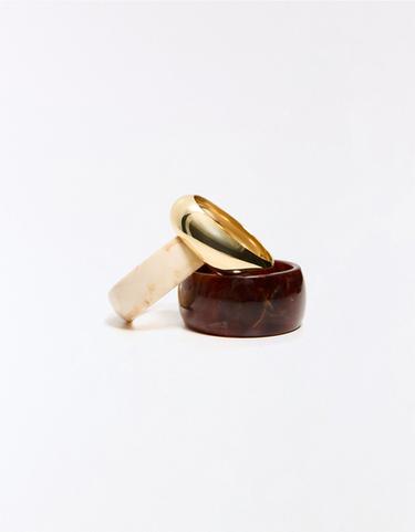 Pack of resin bracelets — Brown 3