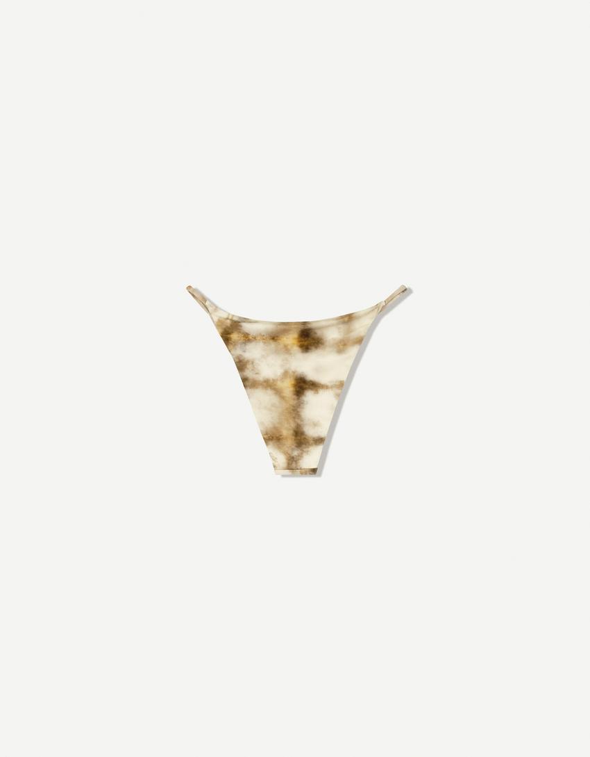 Bas de bikini tie-dye-Écru