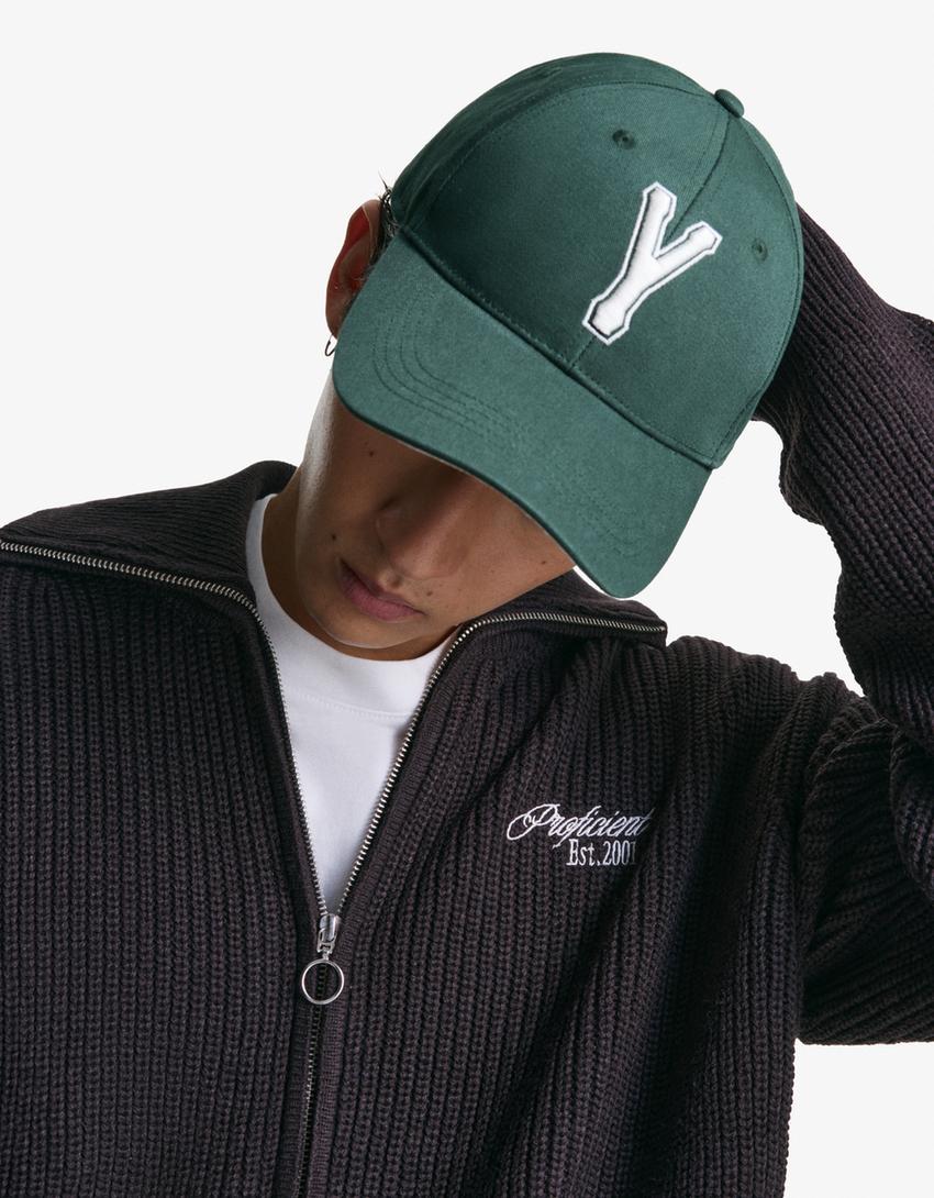 Jacke mit Reißverschluss und Stickerei-Braun-2