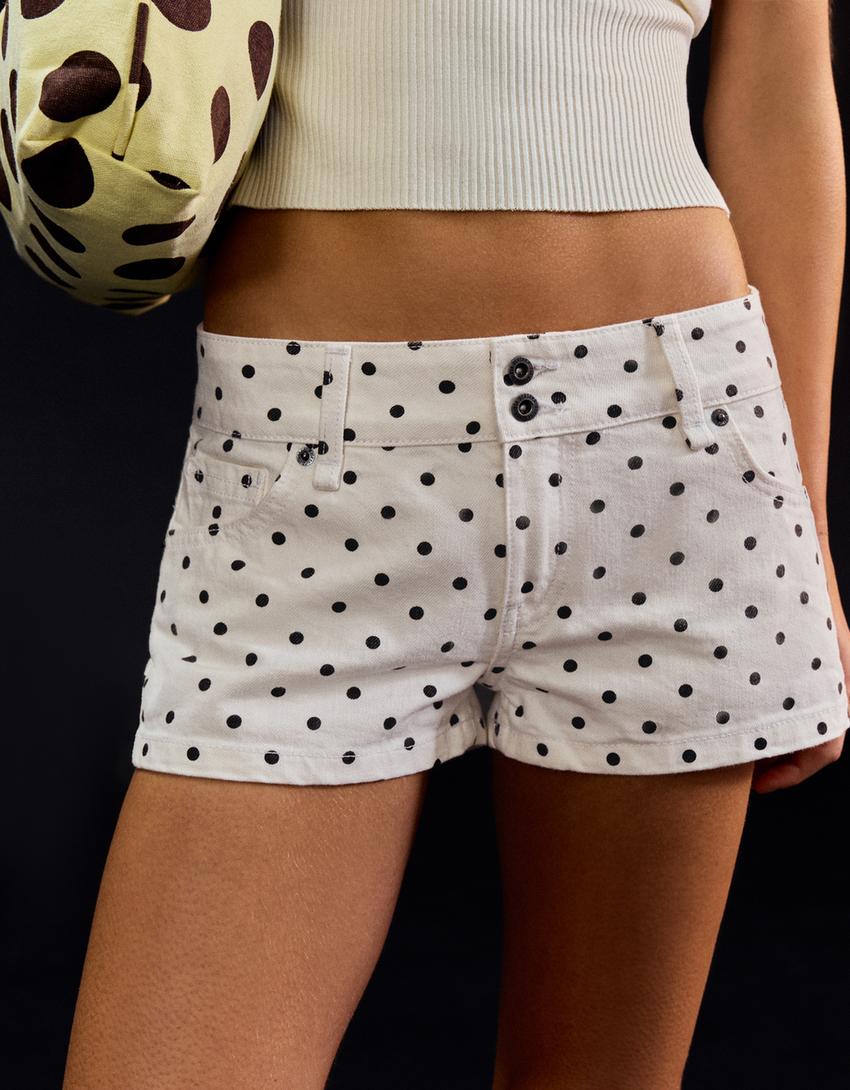 Polka dot shorts-White