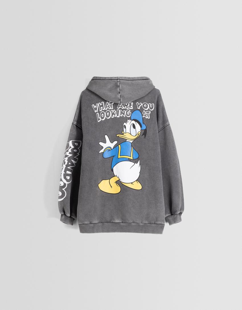 Sweat capuche imprimé Donald-Gris-5