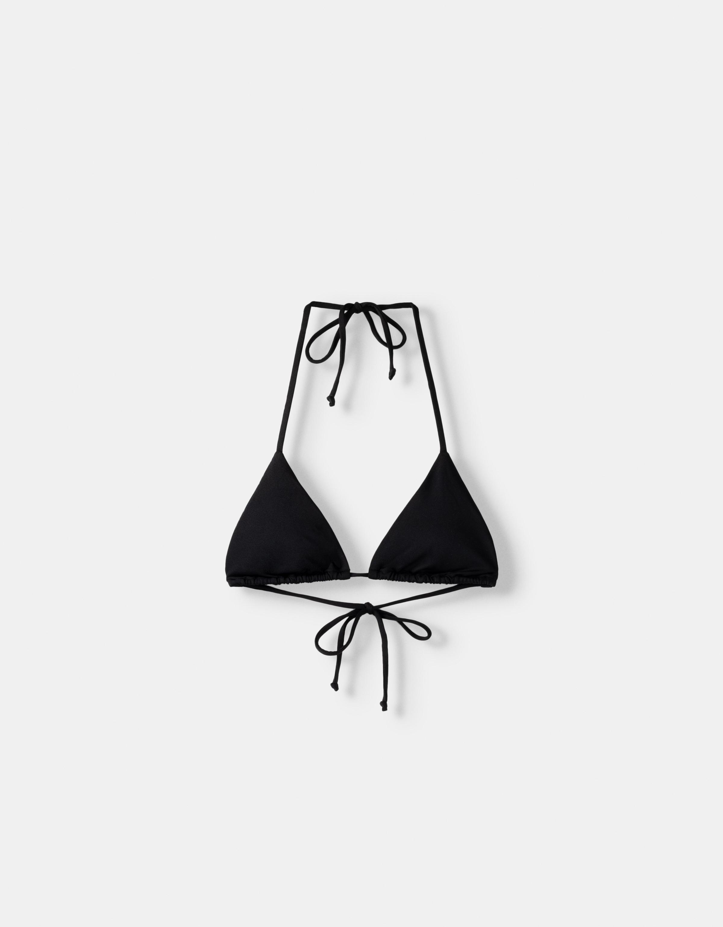 Bershka Bikinioberteil Mit Schmalen Bändern Damen Xs Schwarz