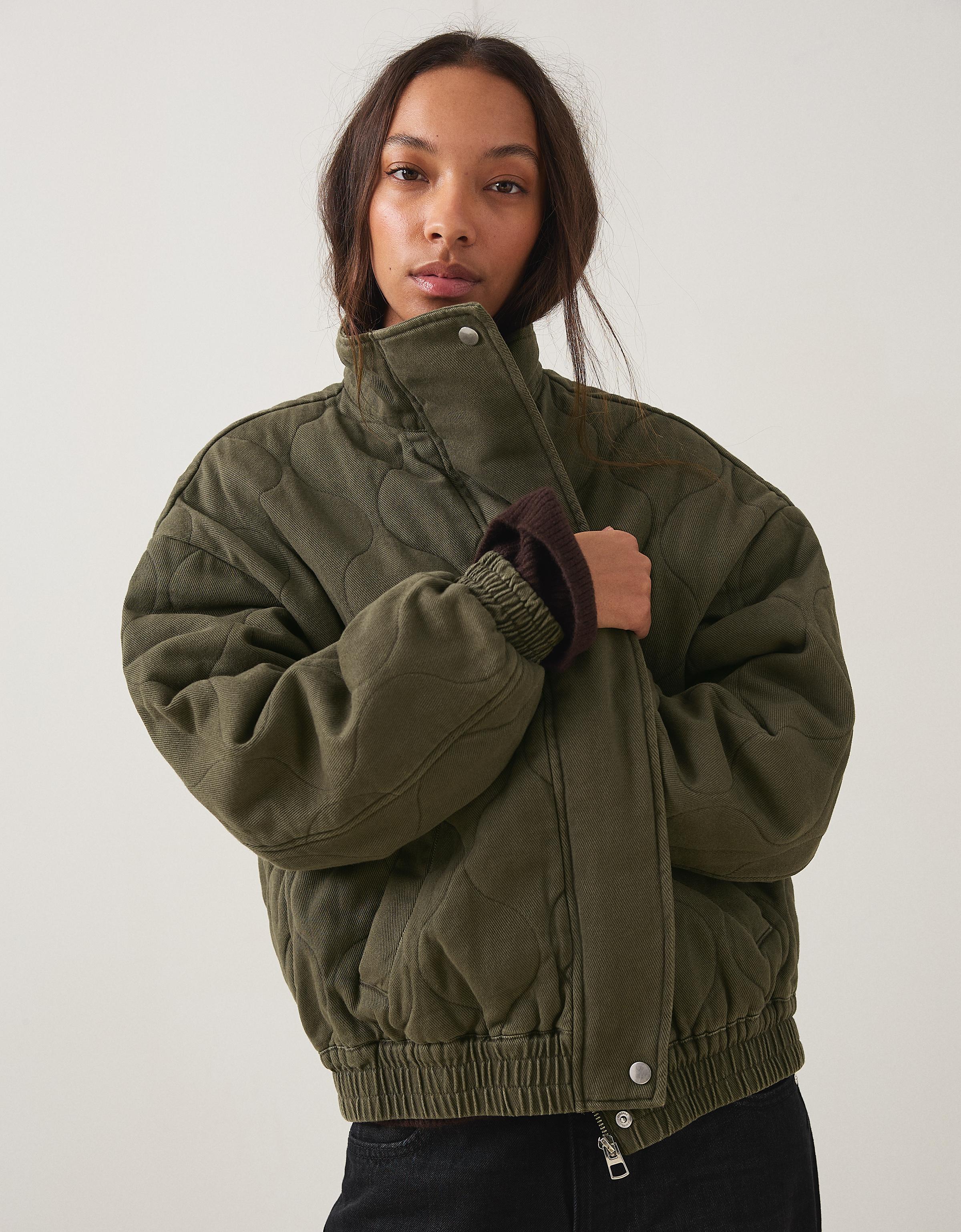 Washed effect jacket — Khaki