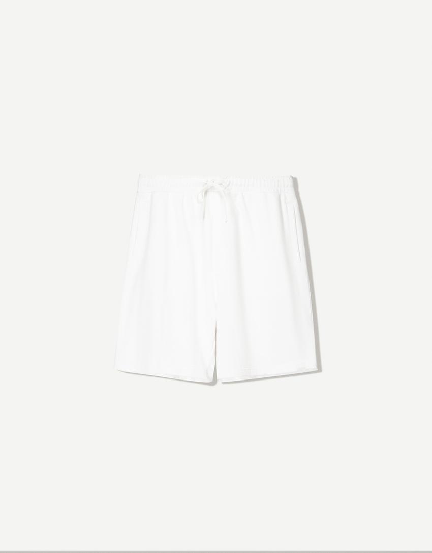Ensemble T-shirt et bermuda-Blanc-6