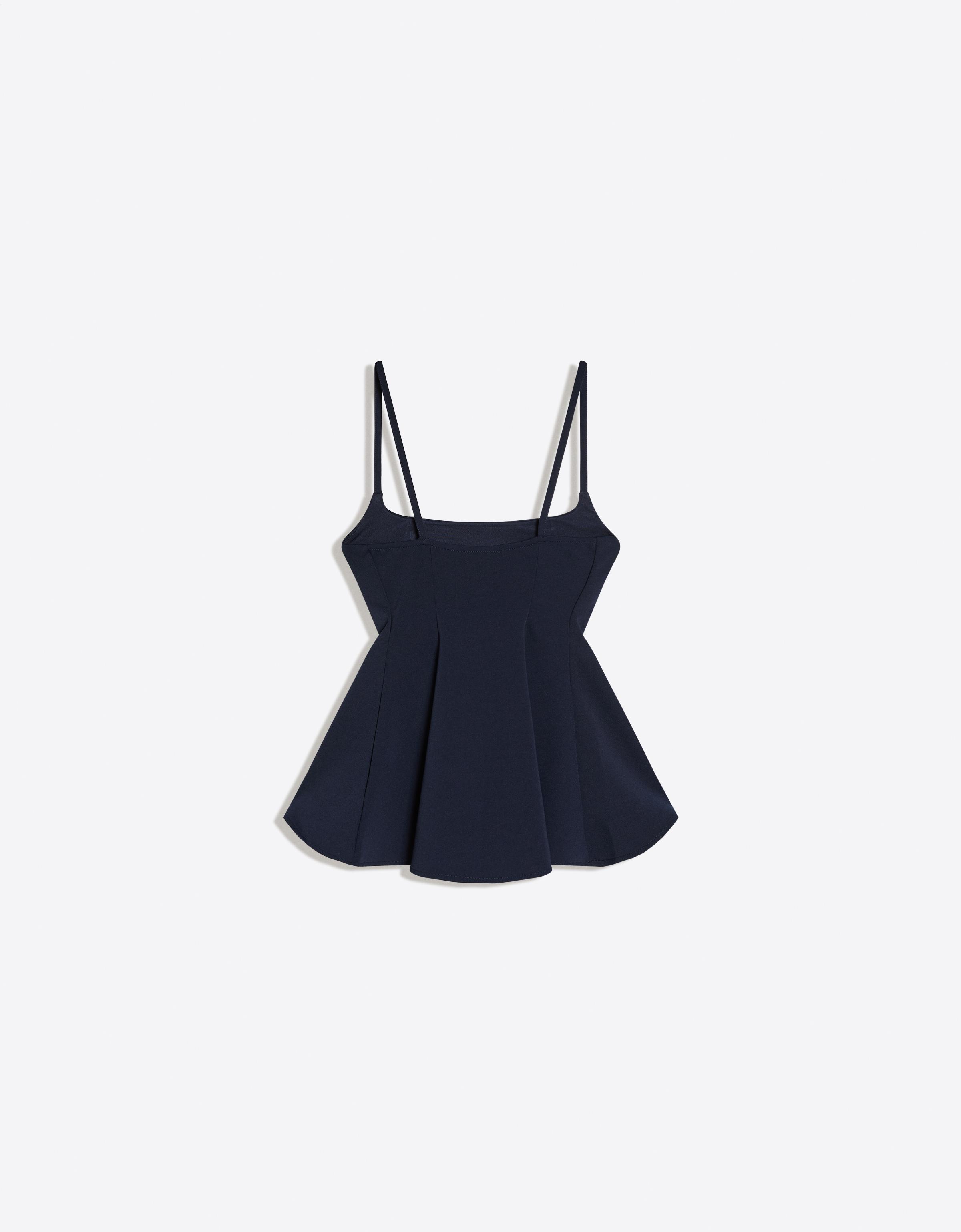 Ruffle strappy top — Navy