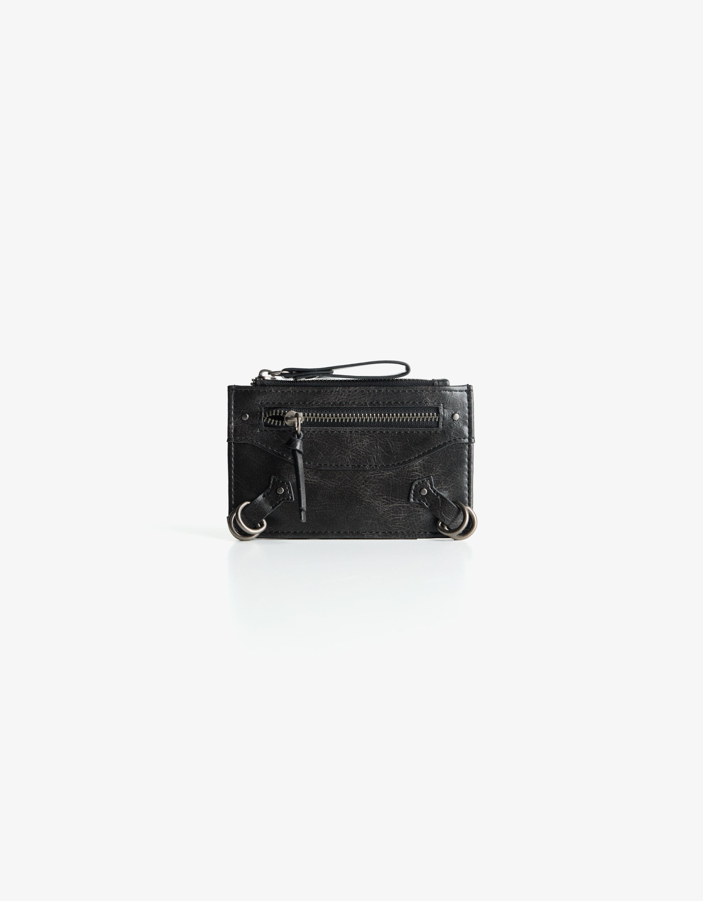 Bershka Kartenetui Im Used-Look Damen Schwarz
