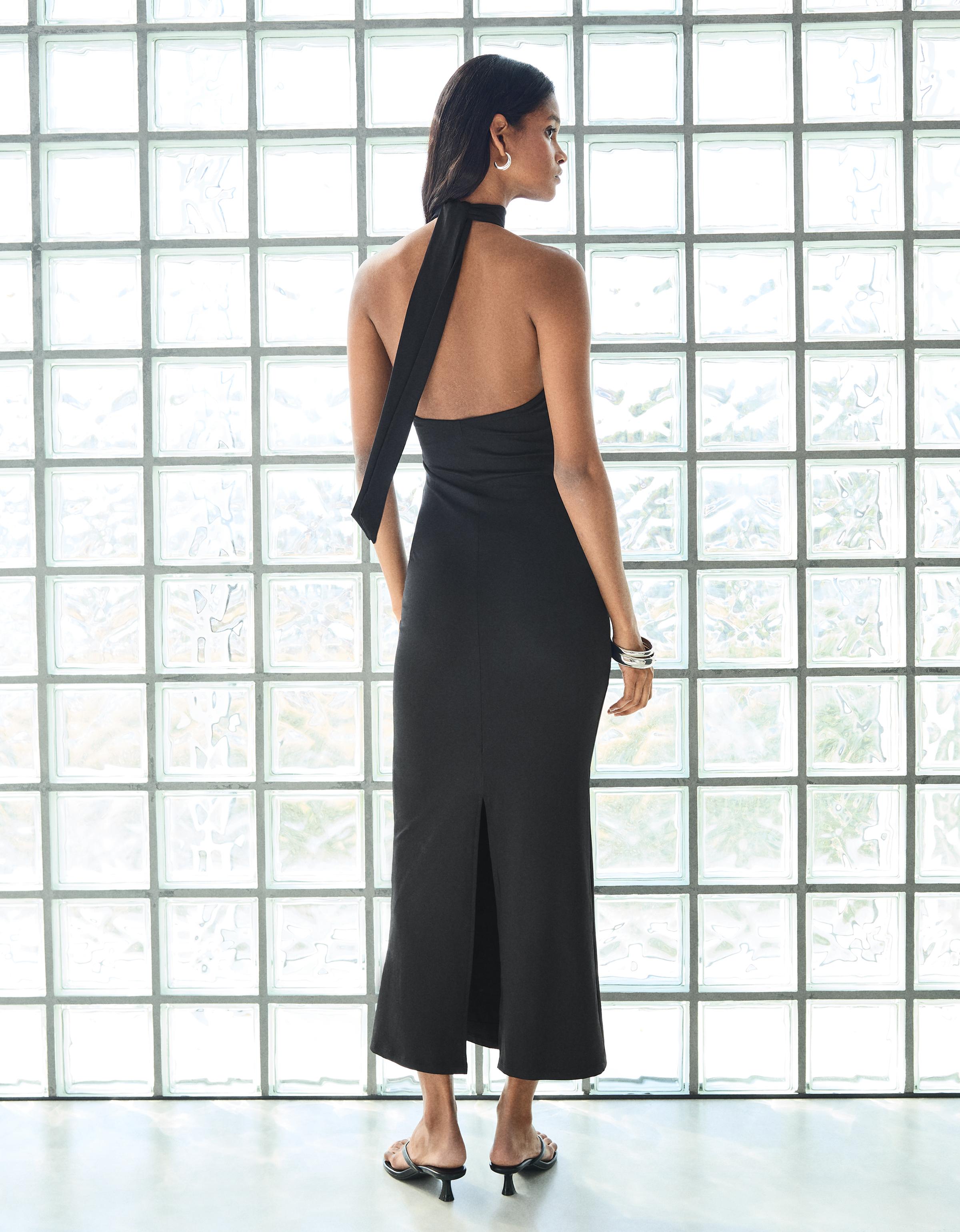 Halter midi dress — Black