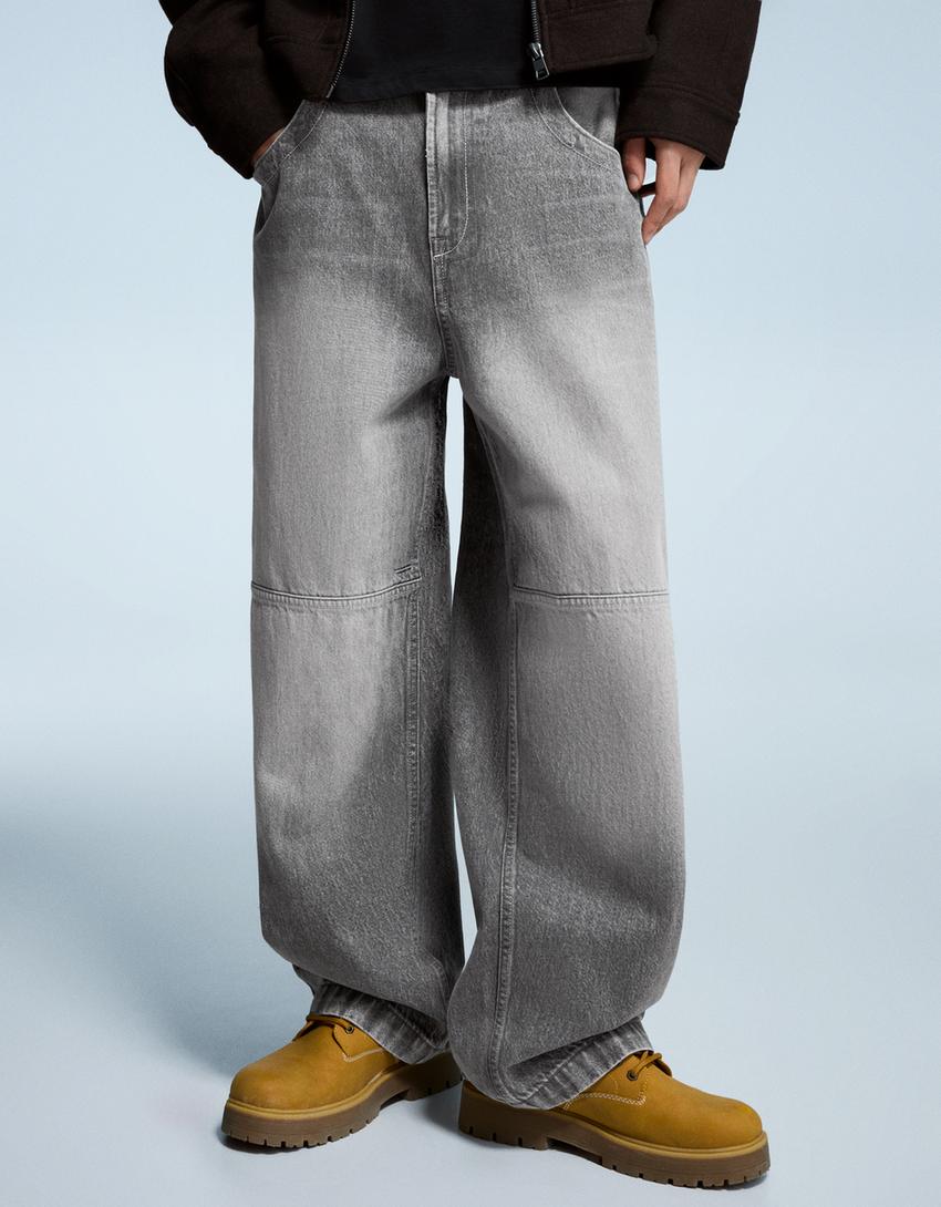 Super Baggy Jeans-Grau