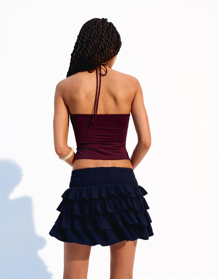 Falda mini volantes-Marino